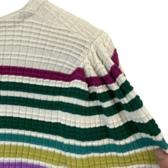 NWT Free People | Gidget Ivory & Striped Thermal Sweater Dress Size Medium - Picture 9 of 11